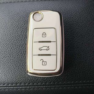 Чехол на авто ключи "Молочный" Volkswagen VW Polo Tiguan Passat Golf Beetle Candy T5 Octavia Seat Leon Altea BOGGII9221012 фото