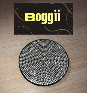 Підстаканник ЧОРНИЙ з білими стразами 7 см універсальний BOGGII09099 фото